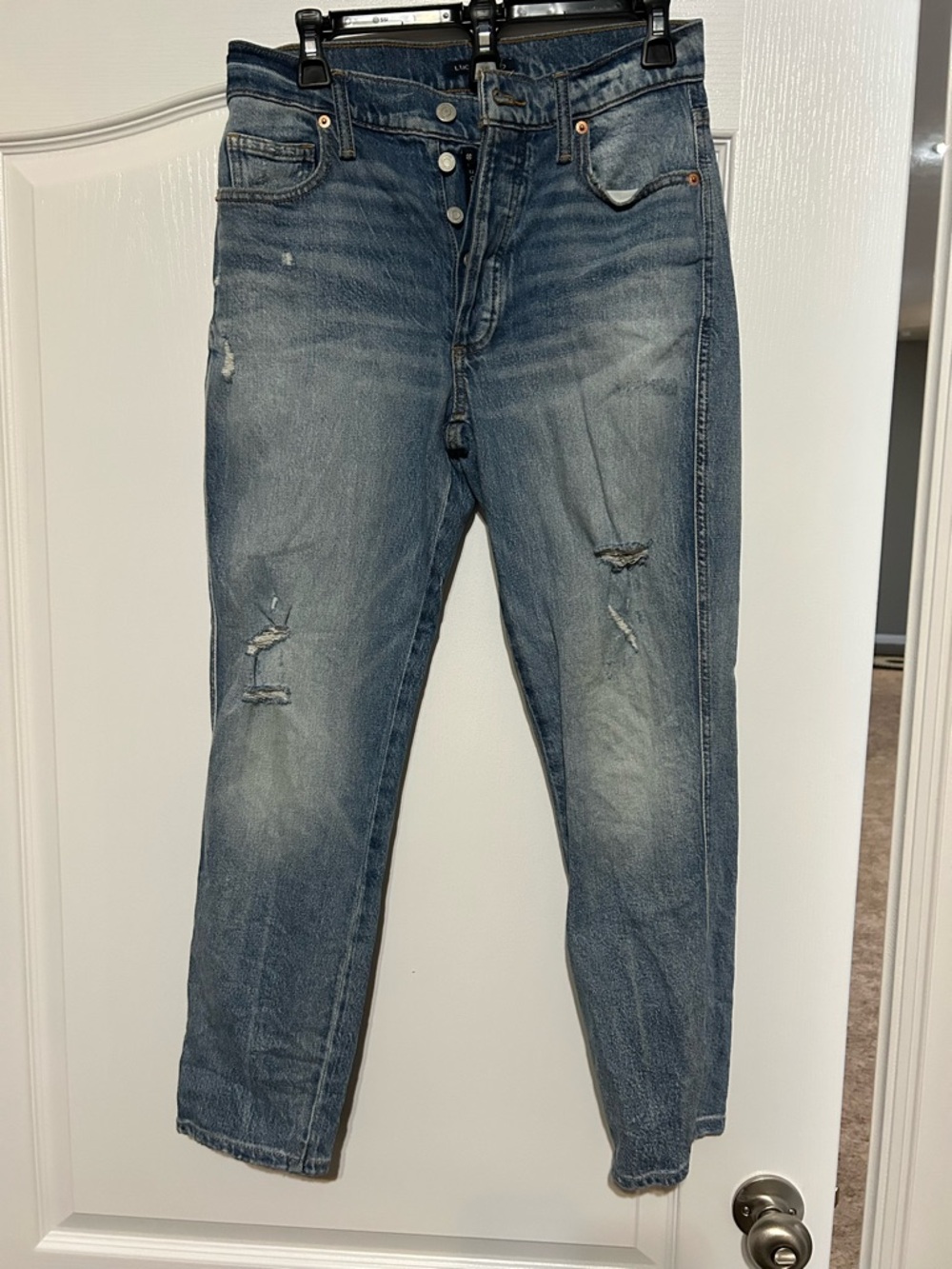 Lucky Brand Medium Blue Button-Fly Mom Jeans